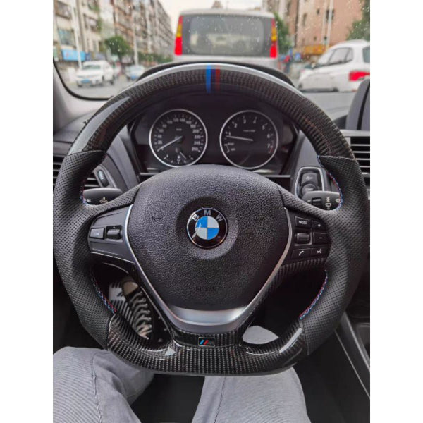 BMW FLAT-BOTTOM CARBON FIBER STEERING WHEEL NON-SPORT AIRBAG | F30 F32 F34 F36 328i 330i 335i 428i 430i 435i